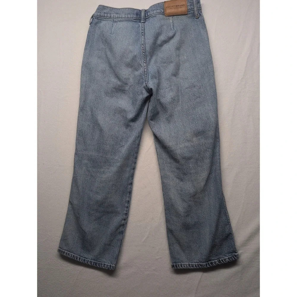 Lucky Brand Womens Size 2/26 Wide Leg Crop High Rise Jeans Blue‎